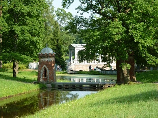 Красный (Турецкий) каскад и Мраморный мост. Екатерининский парк, Царское Село.